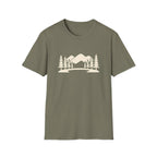 Printify T-Shirt Heather Military Green / S Mountain Lake Landscape T-Shirt