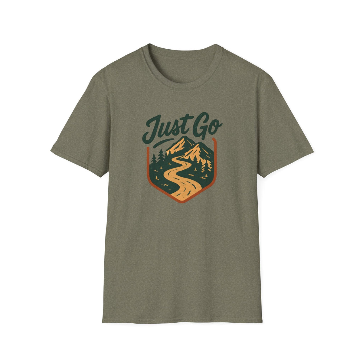 Printify T-Shirt Heather Military Green / S Mountain River Logo T-Shirt