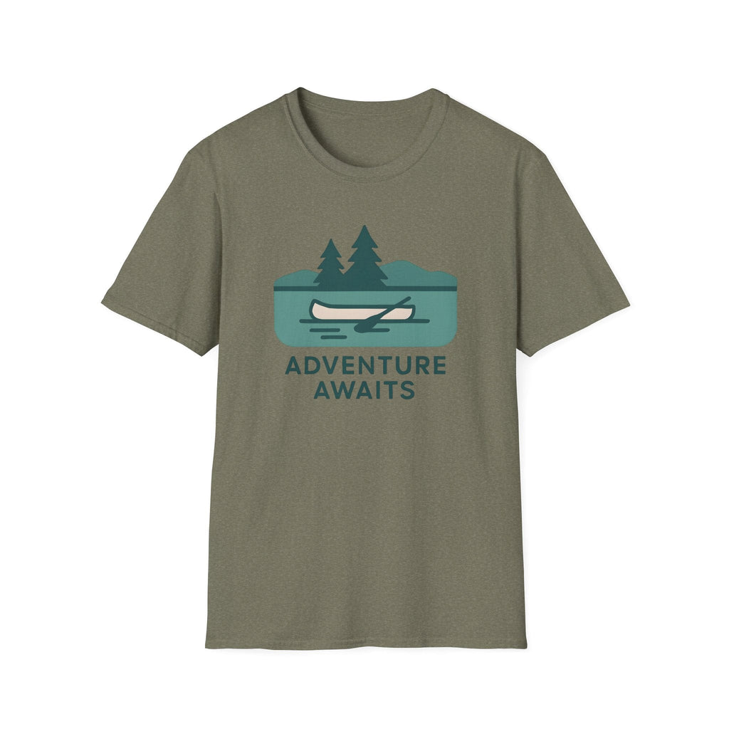 Printify T-Shirt Heather Military Green / S Outdoor Adventure Awaits T-Shirt