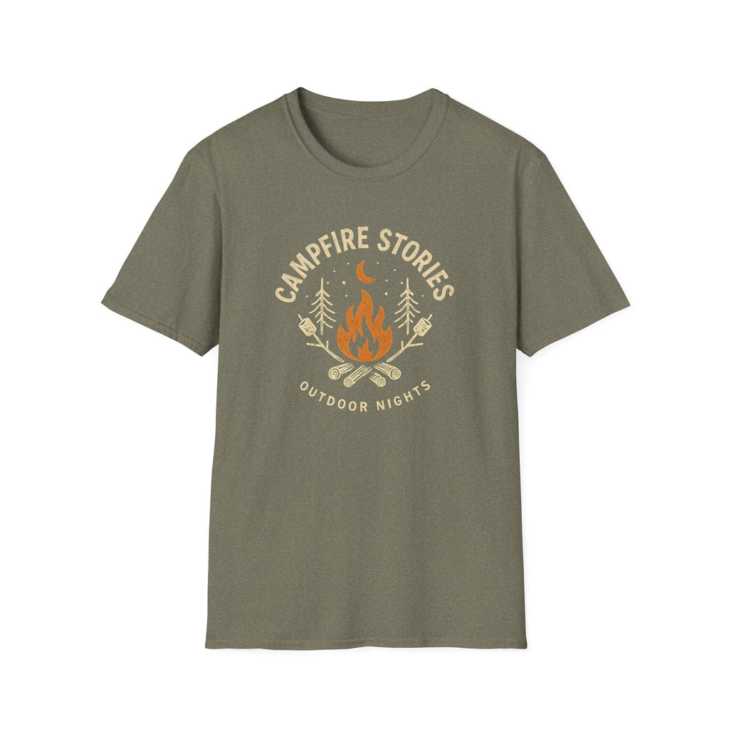 Printify T-Shirt Heather Military Green / S Outdoor Campfire Nights T-Shirt