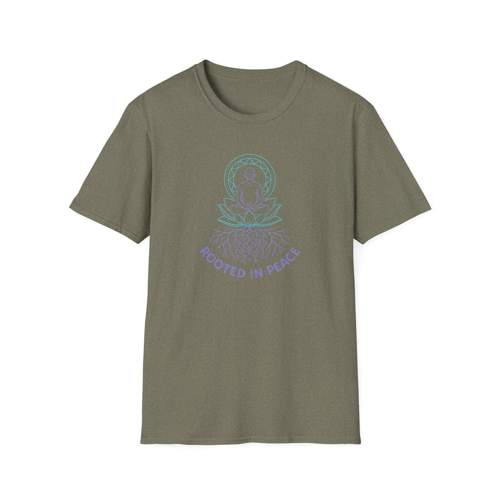 Printify T-Shirt Heather Military Green / S Rooted in Peace T-Shirt