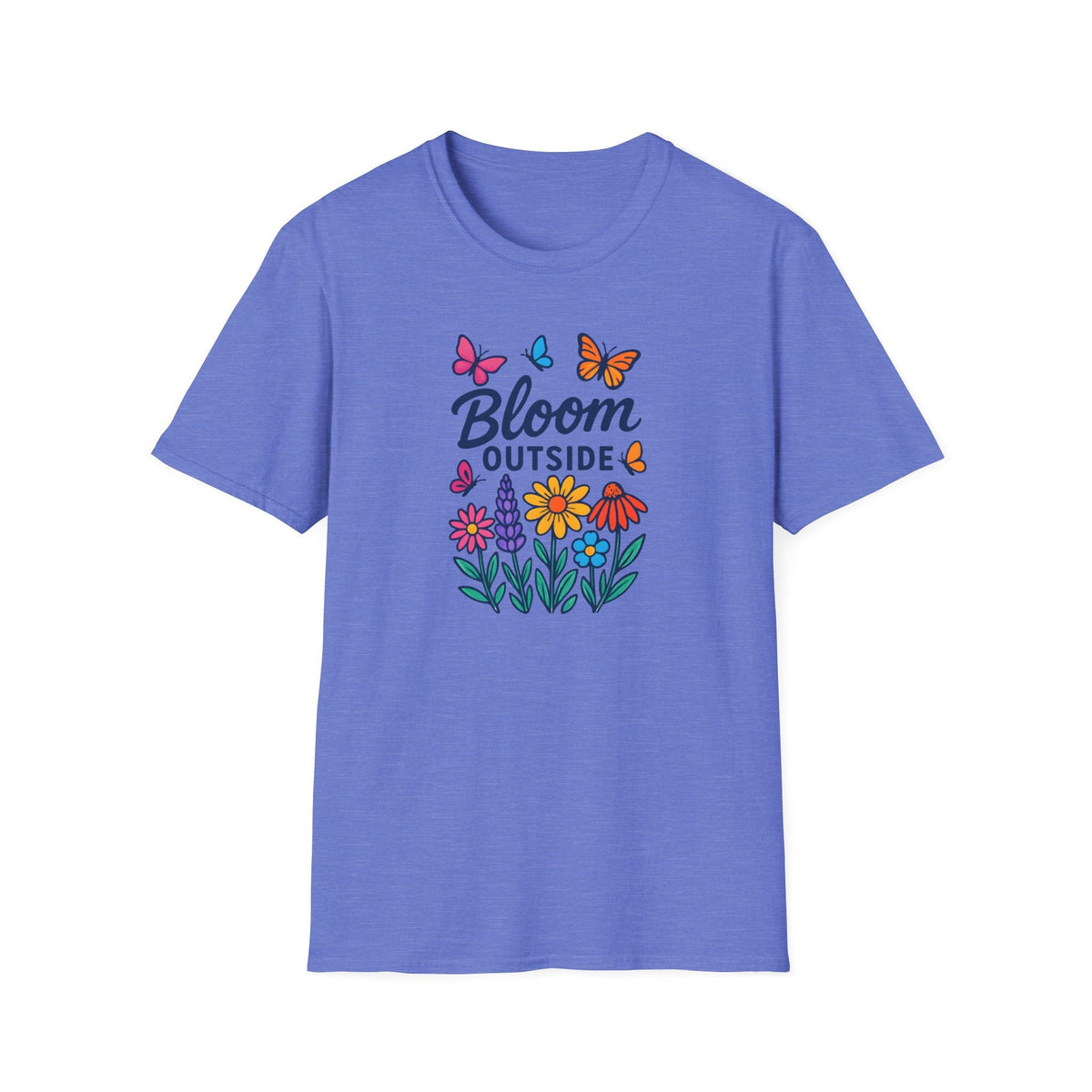 Printify T-Shirt Heather Royal / XS Bloom Outside Flowers T-Shirt