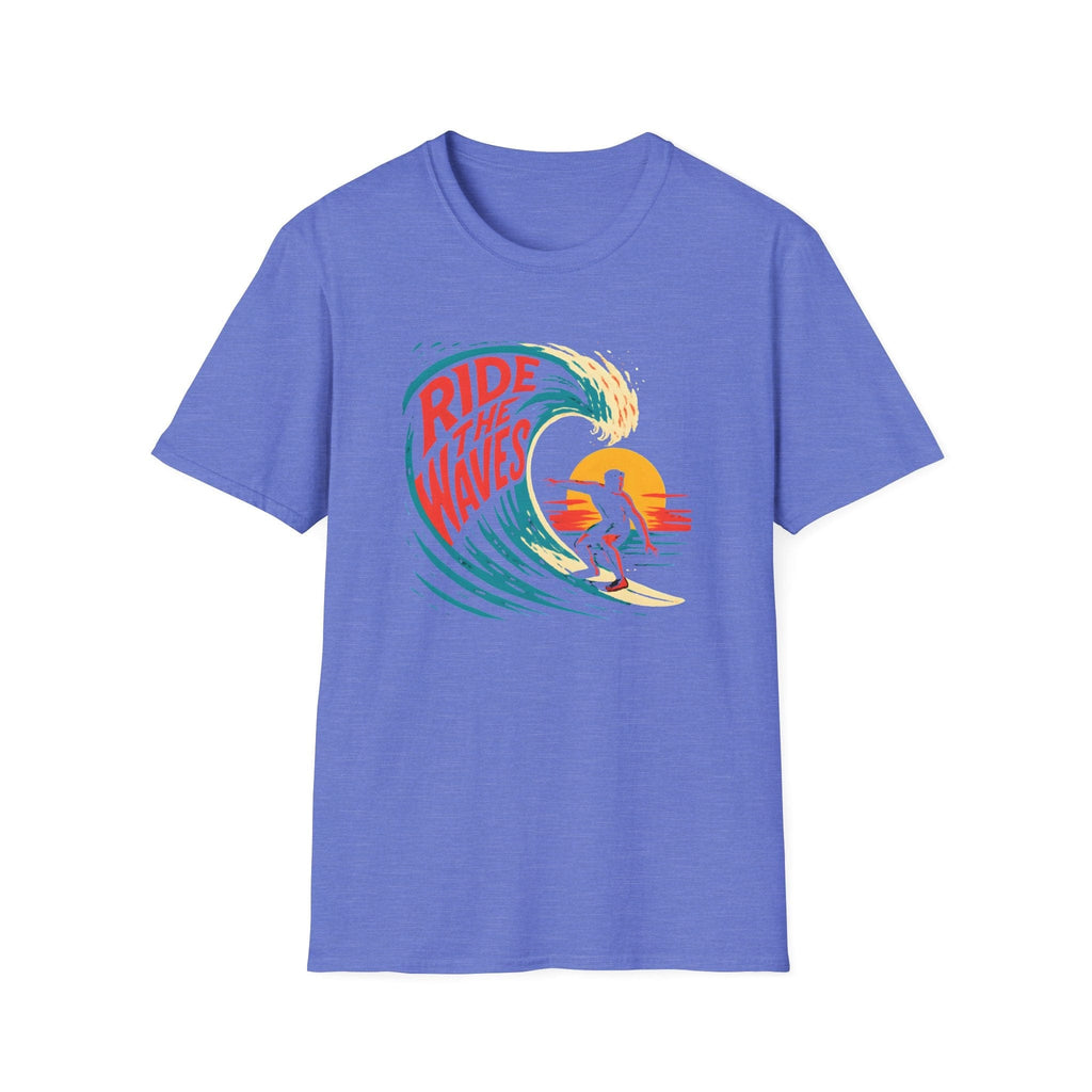 Printify T-Shirt Heather Royal / XS Ride the Waves T-Shirt