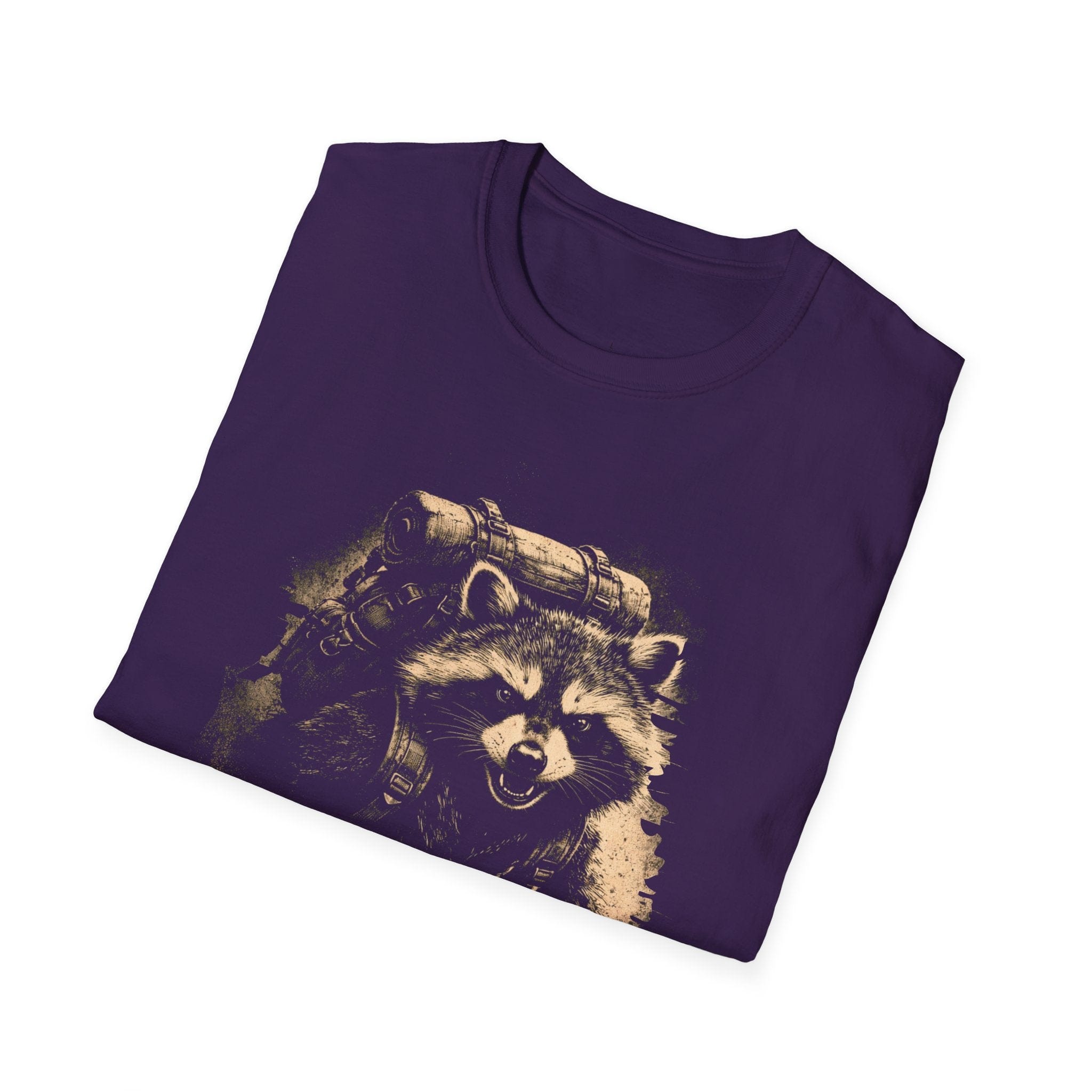 Printify T-Shirt Hiking Raccoon