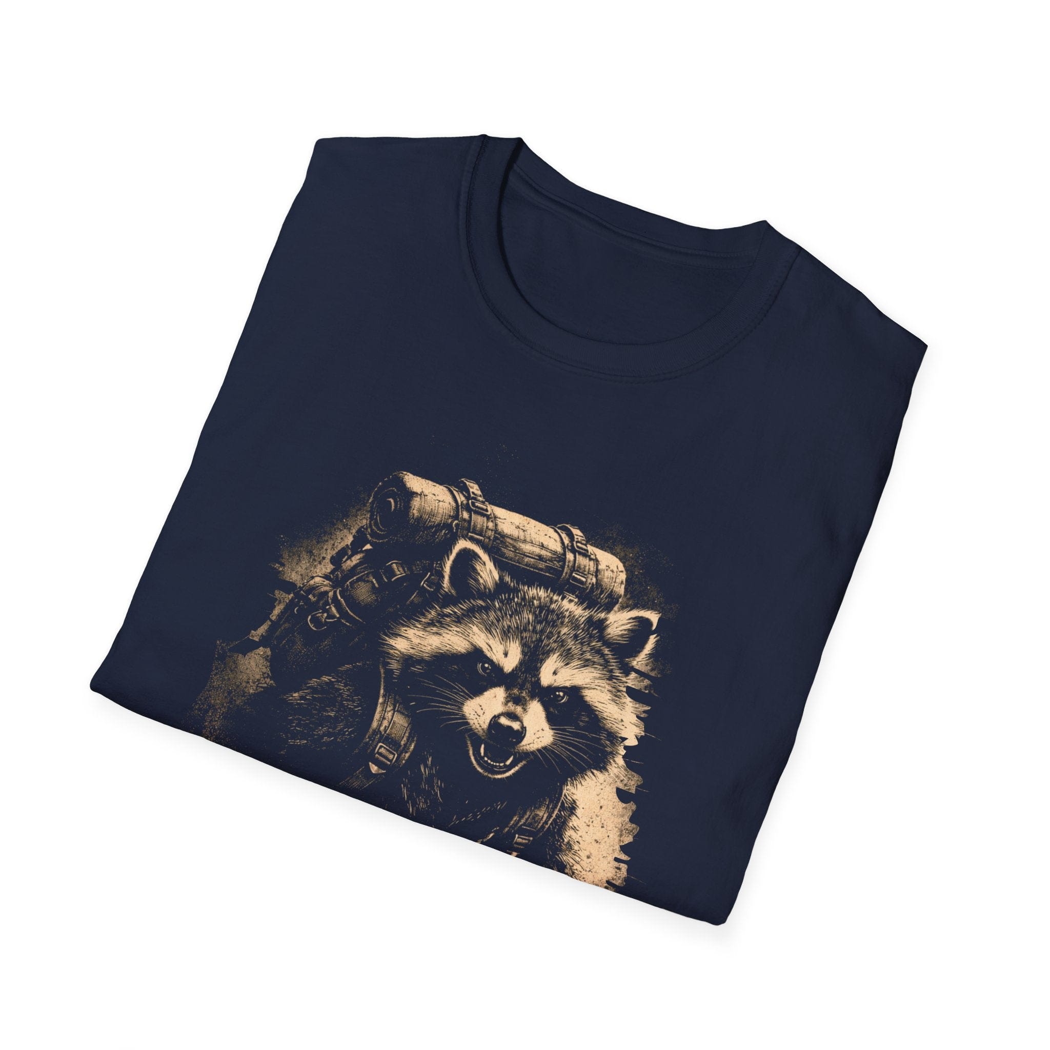 Printify T-Shirt Hiking Raccoon