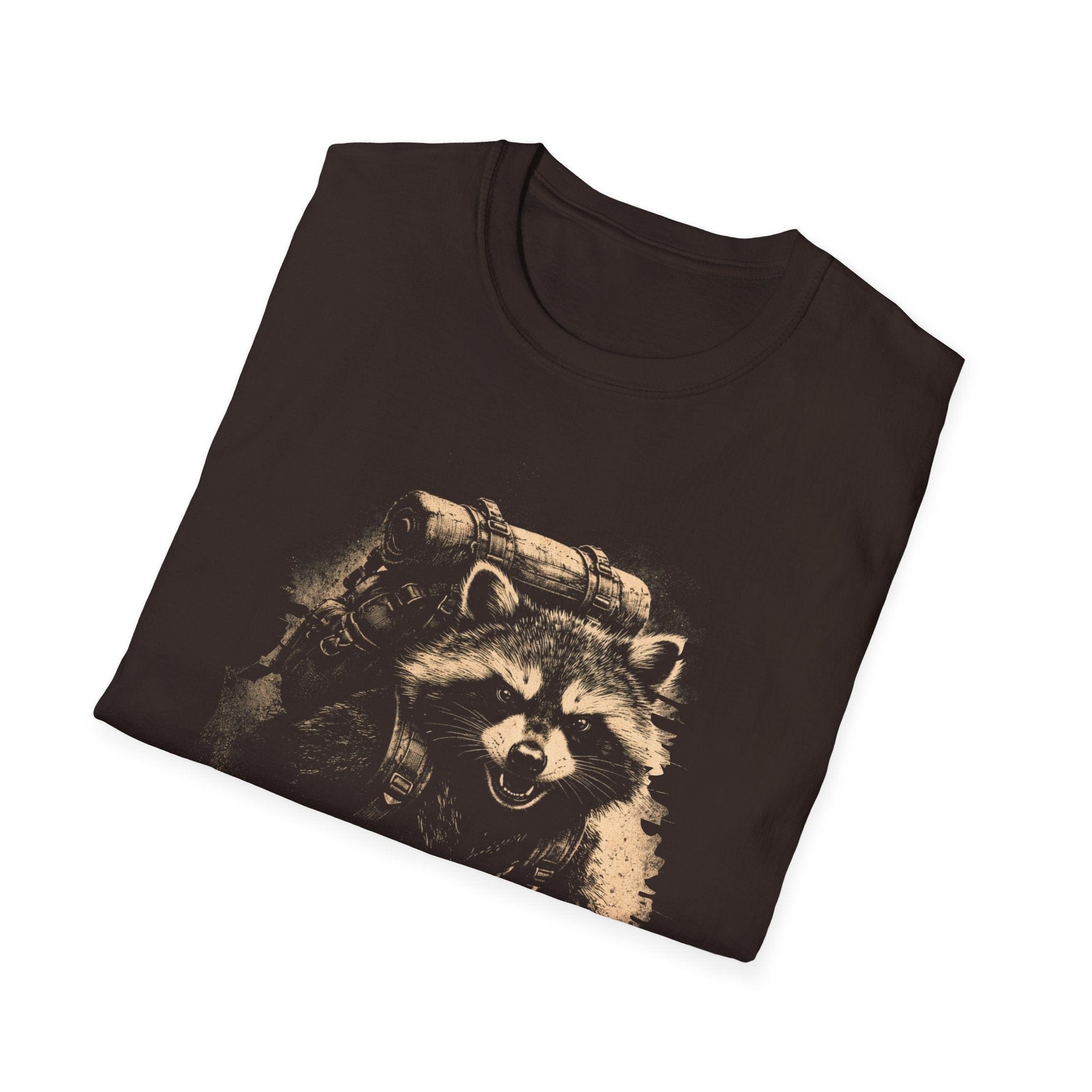 Printify T-Shirt Hiking Raccoon