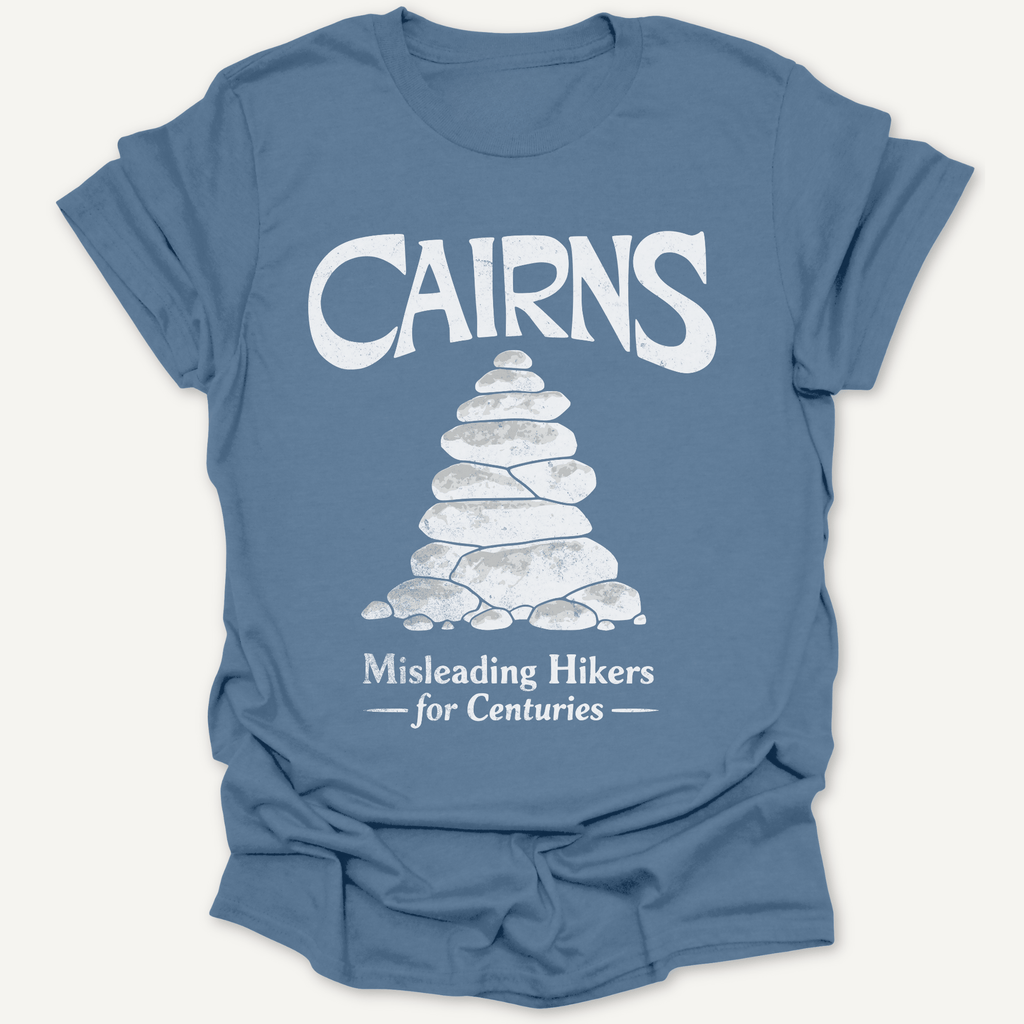 Printify T-Shirt Indigo Blue / S Cairns Misleading Hikers for Centuries