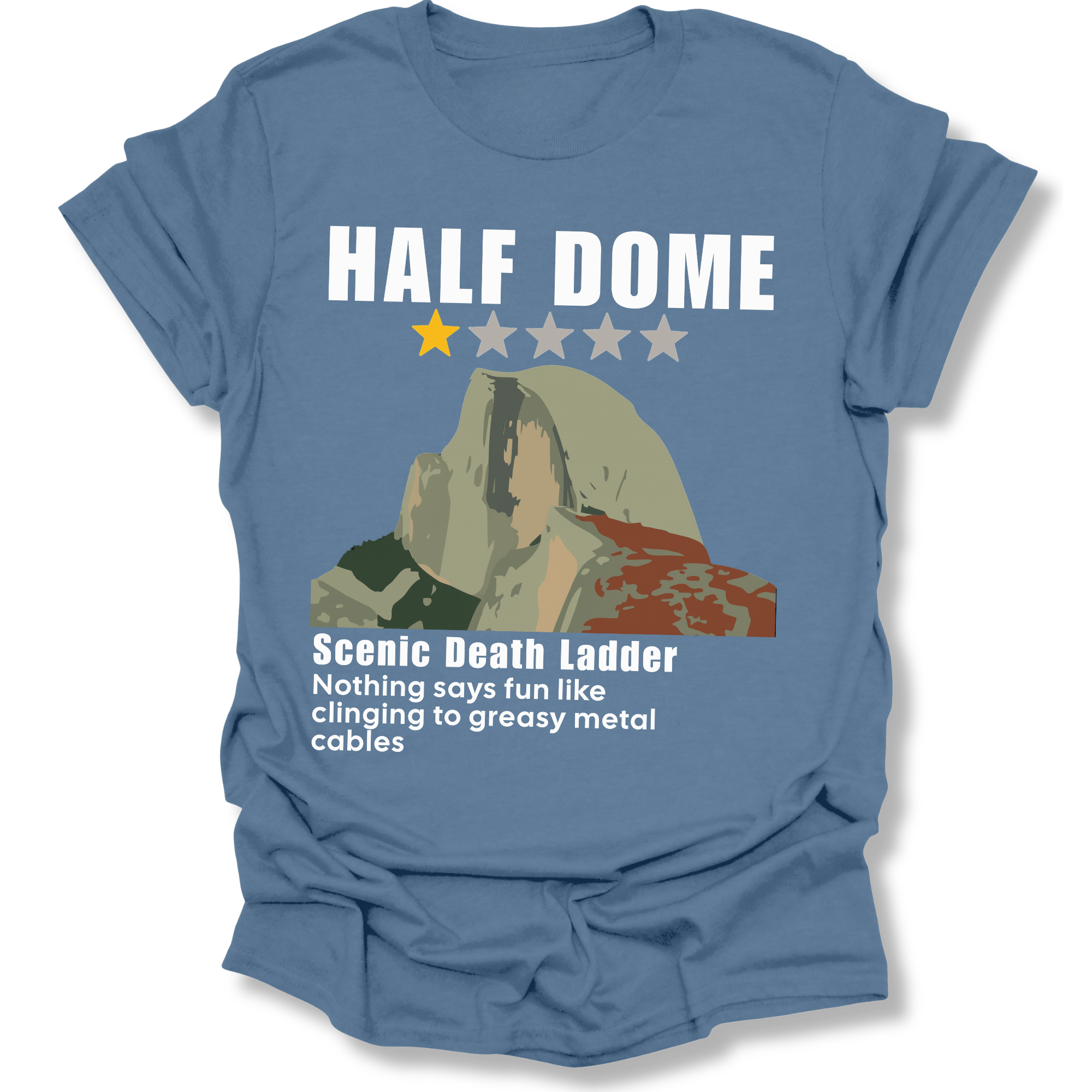 Printify T-Shirt Indigo Blue / S Half Dome Scenic Death Ladder