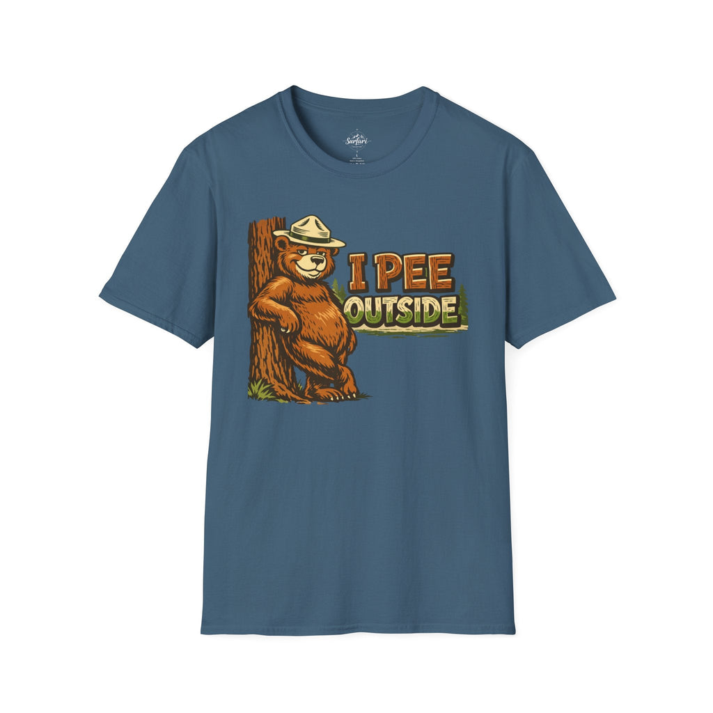Printify T-Shirt Indigo Blue / S Pee Outside