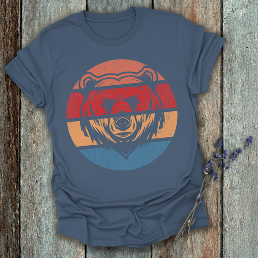 Printify T-Shirt Indigo Blue / S Retro Sunset Bear