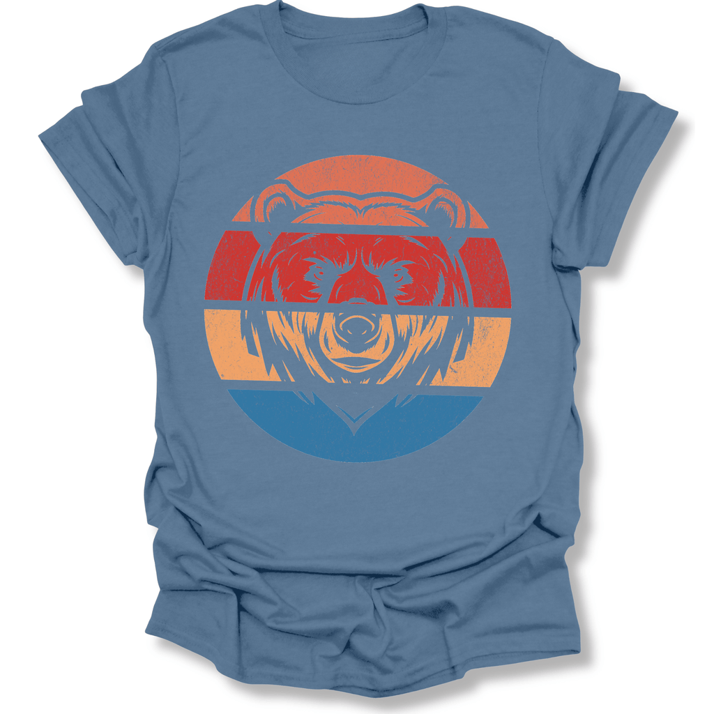 Printify T-Shirt Indigo Blue / S Retro Sunset Bear