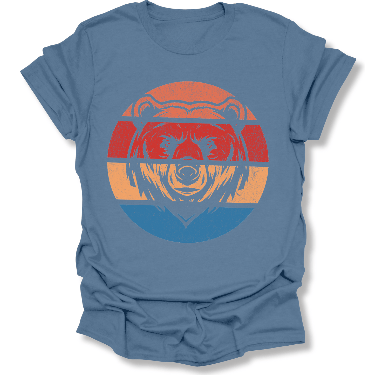 Printify T-Shirt Indigo Blue / S Retro Sunset Bear