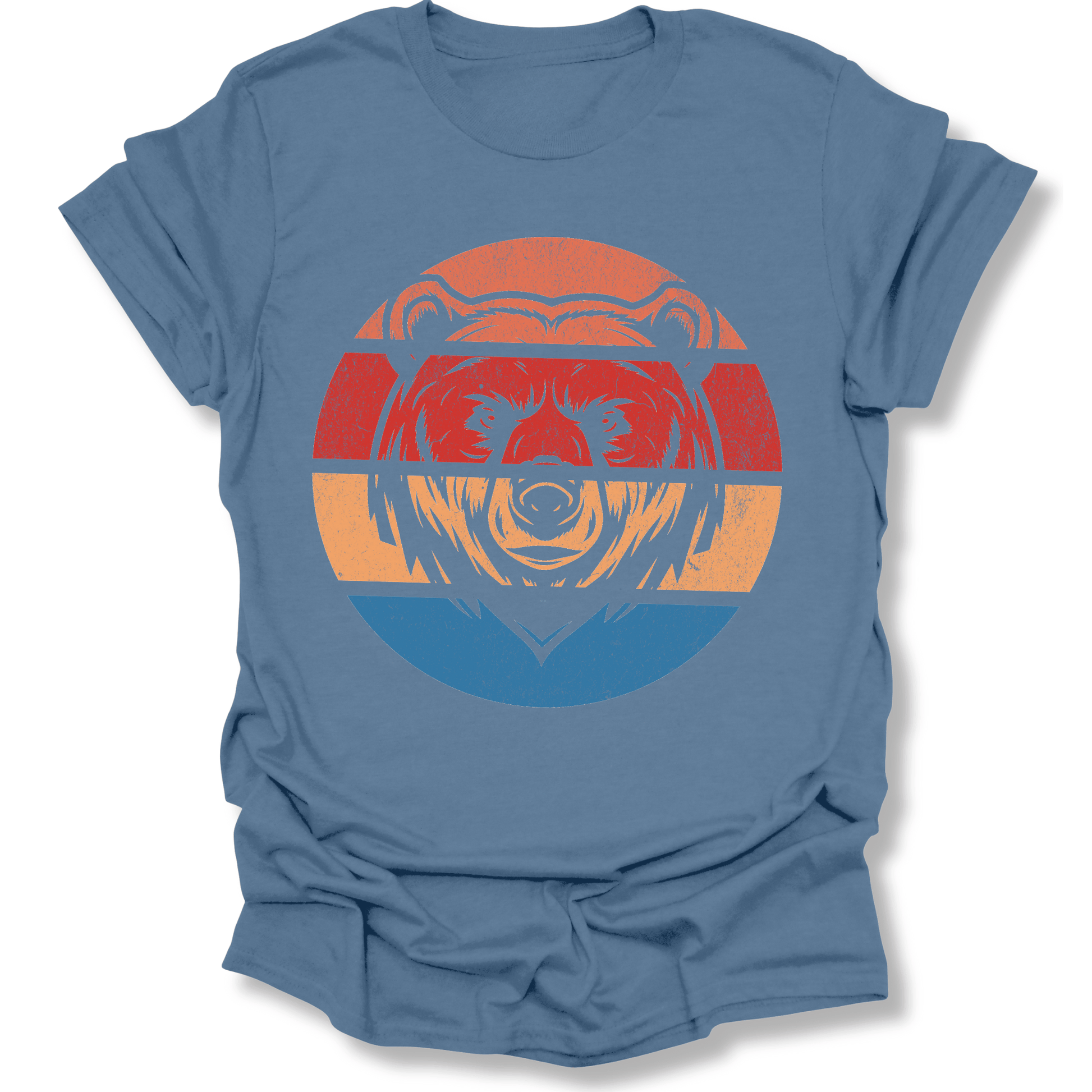 Printify T-Shirt Indigo Blue / S Retro Sunset Bear