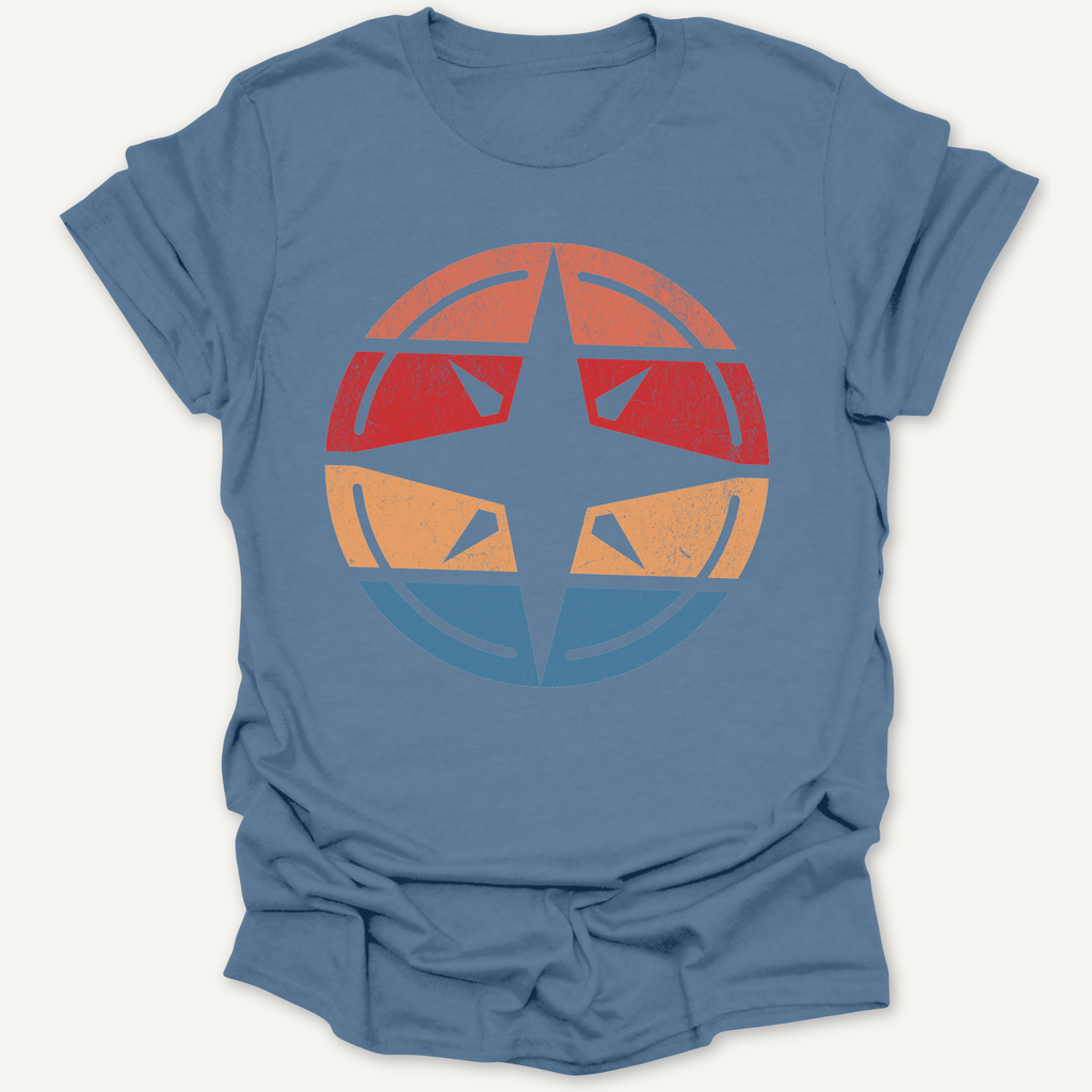 Printify T-Shirt Indigo Blue / S Retro Sunset Compass