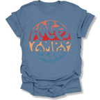 Printify T-Shirt Indigo Blue / S Retro Sunset Happy Camper