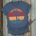 Printify T-Shirt Indigo Blue / S Retro Sunset Joshua Tree