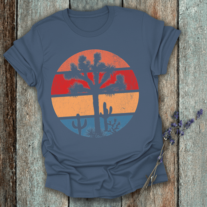 Printify T-Shirt Indigo Blue / S Retro Sunset Joshua Tree