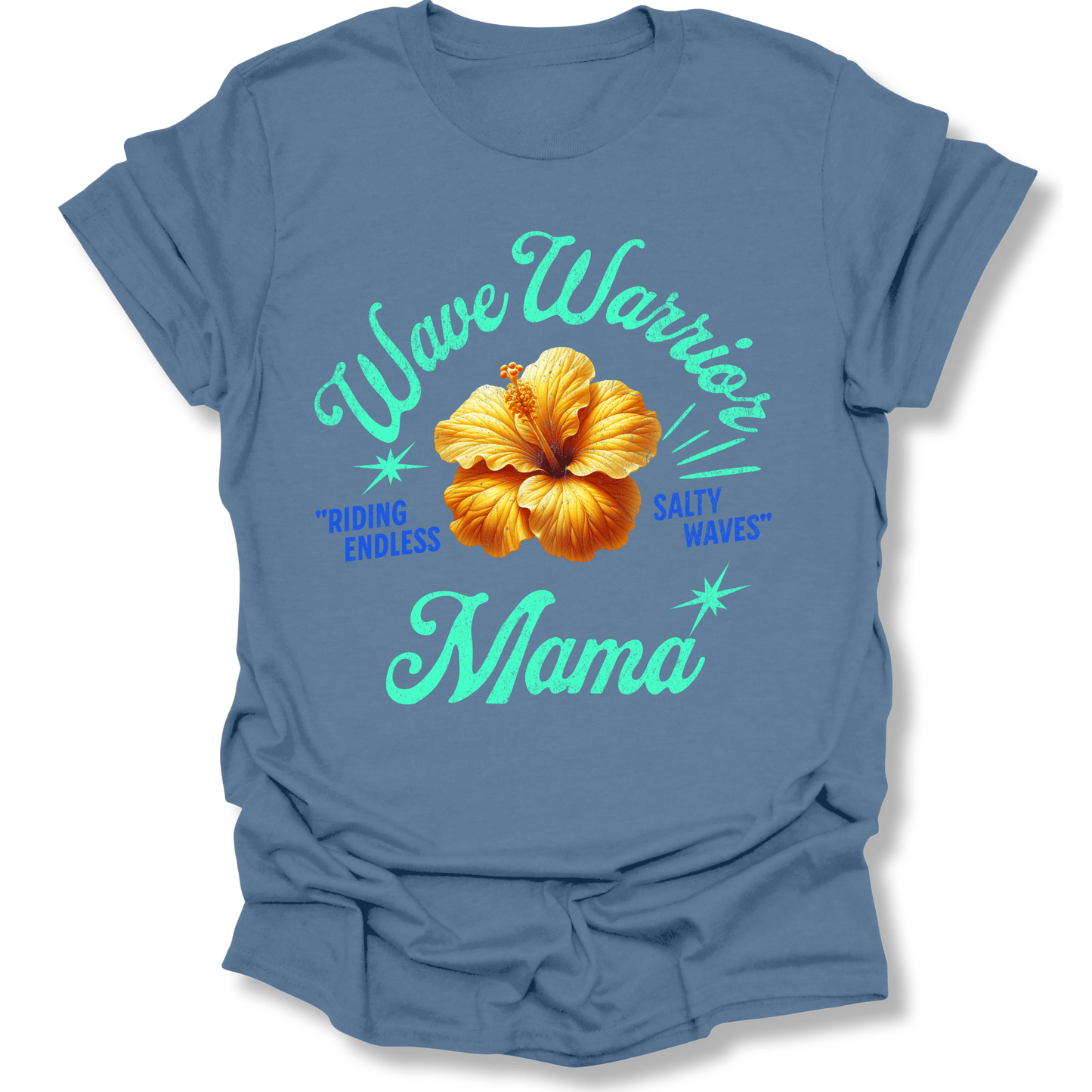 Printify T-Shirt Indigo Blue / S Wave Warrior Mama