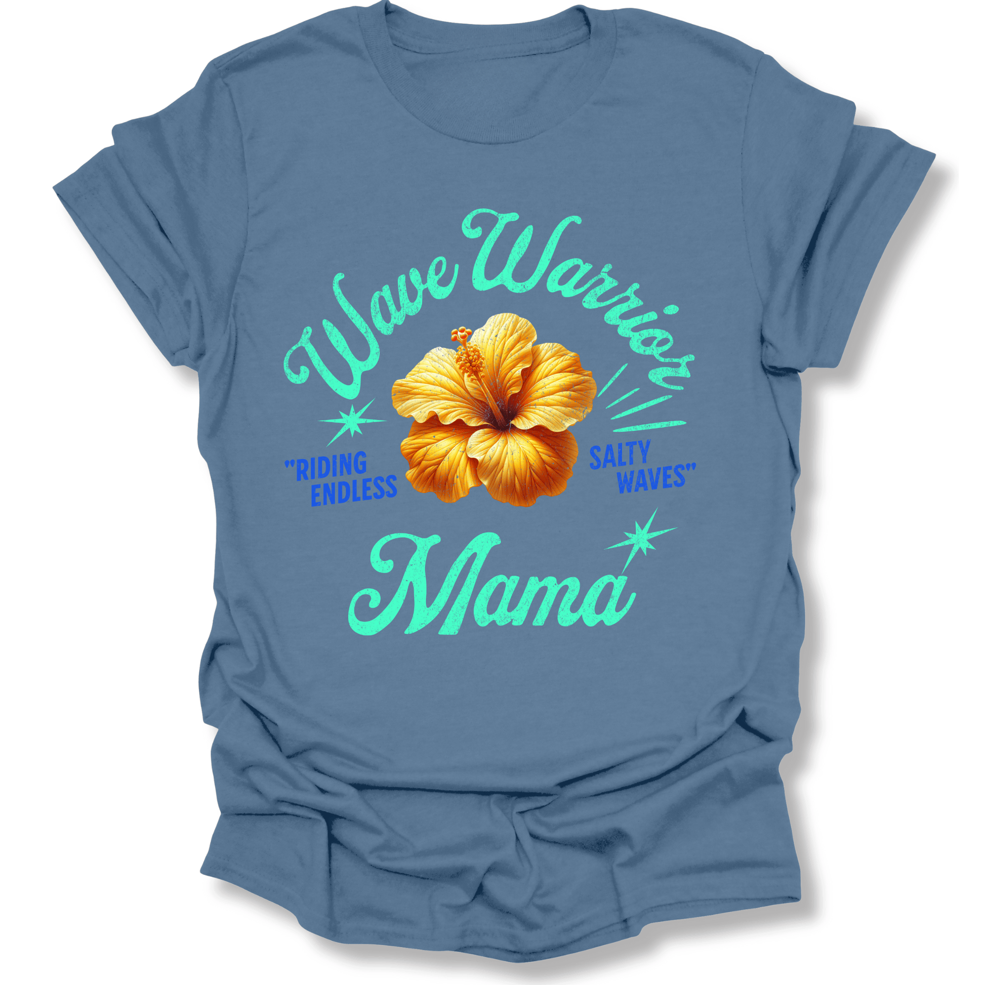 Printify T-Shirt Indigo Blue / S Wave Warrior Mama