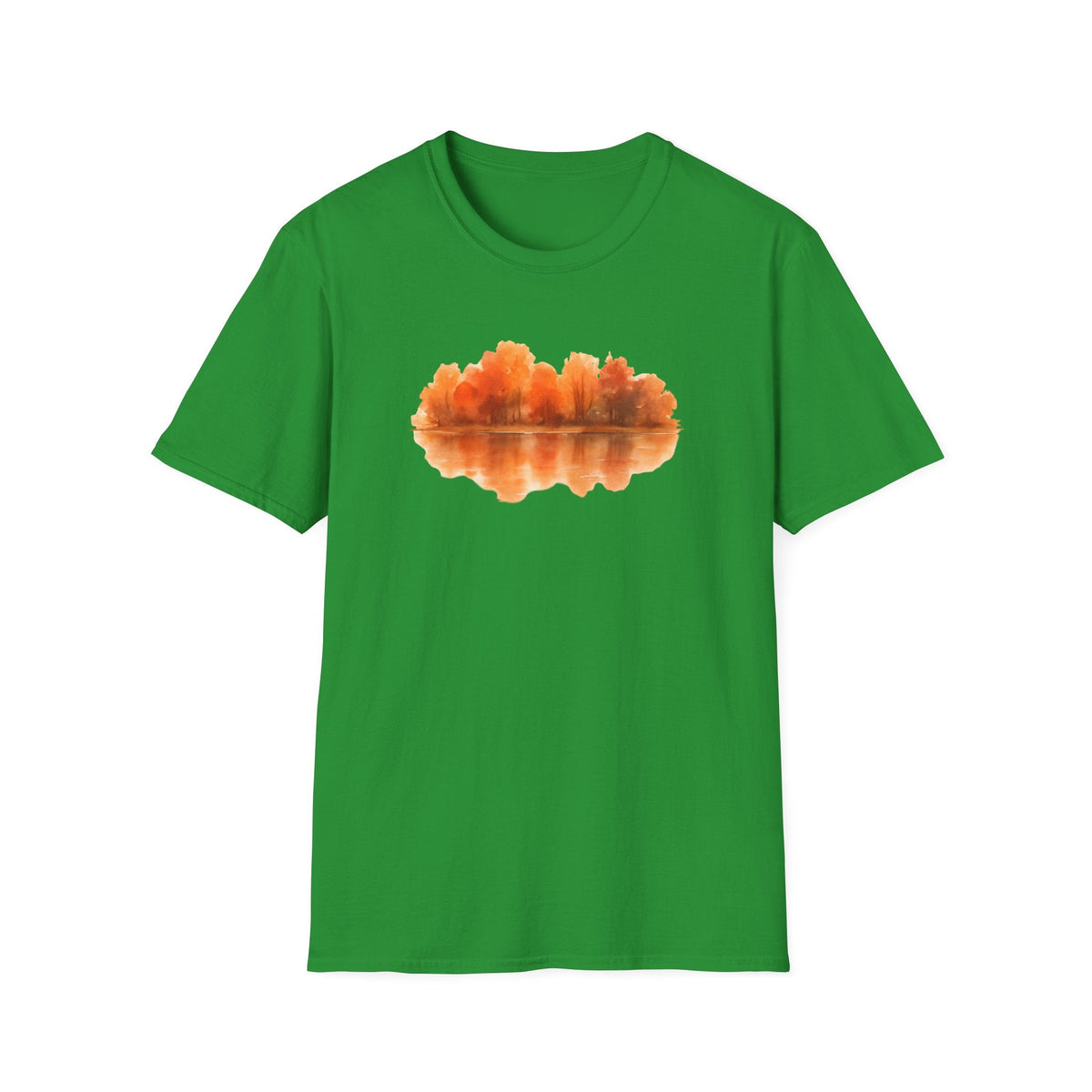 Printify T-Shirt Irish Green / S Autumn Lake Reflection T-Shirt
