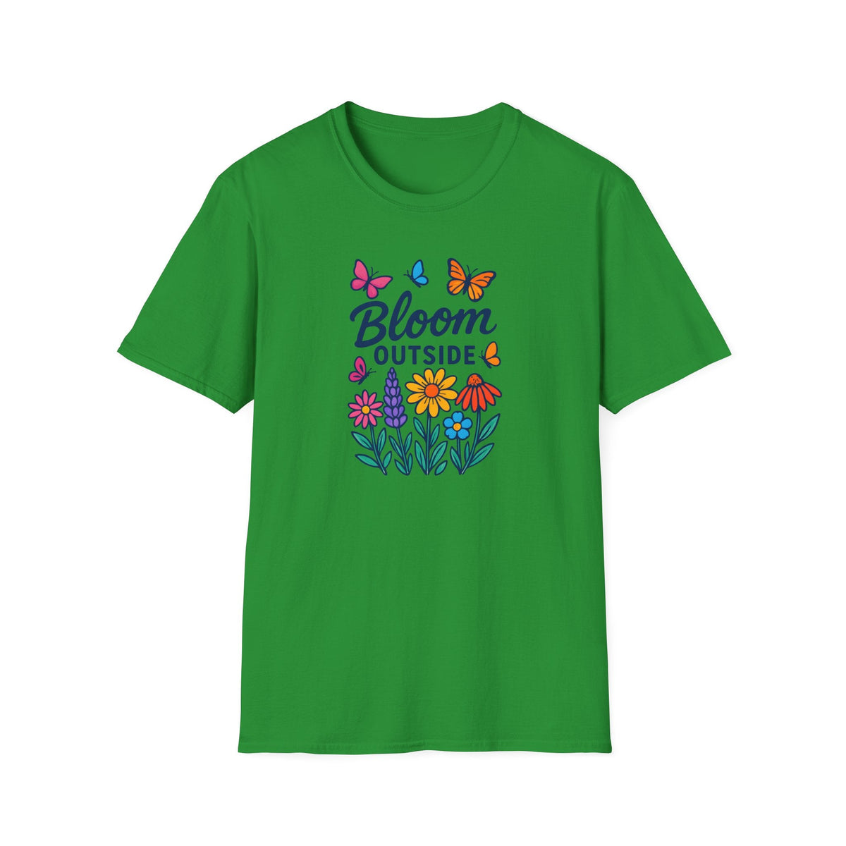 Printify T-Shirt Irish Green / S Bloom Outside Flowers T-Shirt