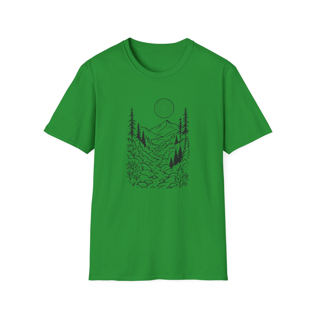 Printify T-Shirt Irish Green / S Moonlit Mountain Landscape T-Shirt