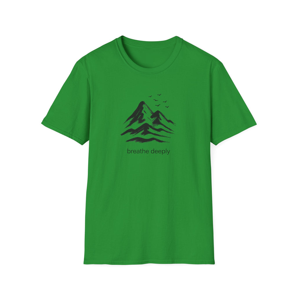 Printify T-Shirt Irish Green / S Mountains and birds T-Shirt
