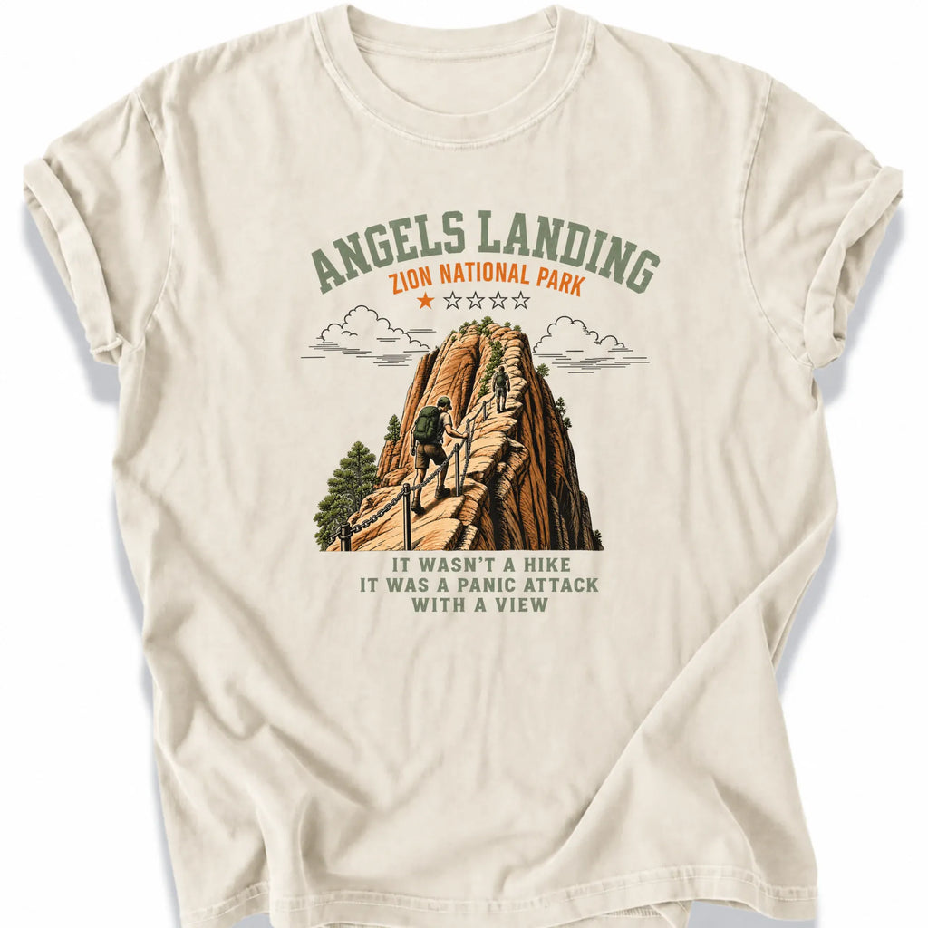 Printify T-Shirt Ivory / S 1 star - Angels Landing Panic Attack light shirts