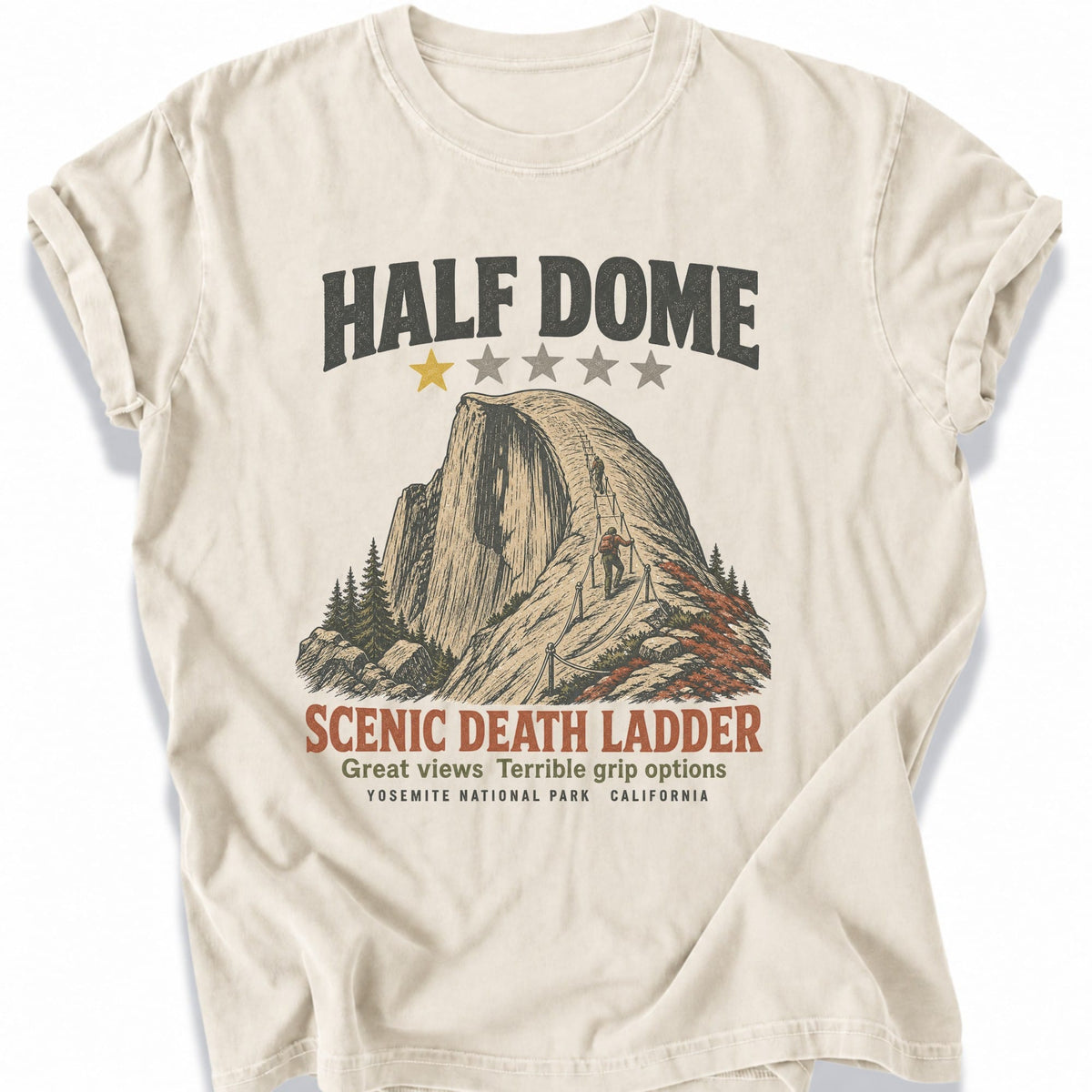 Printify T-Shirt Ivory / S Half Dome One Star