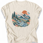 Printify T-Shirt Ivory / S Mountain Flow T-Shirt