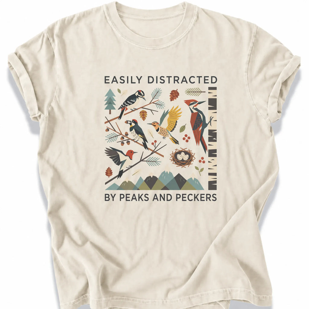 Printify T-Shirt Ivory / S Peaks Peckers Bigfoot - Easily Distracted