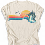 Printify T-Shirt Ivory / S Waterfall Flow T-Shirt T-Shirt
