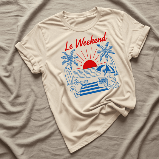 Printify T-Shirt Le Weekend Beach