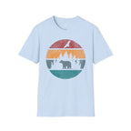 Printify T-Shirt Light Blue / S Retro Sunset California Bear