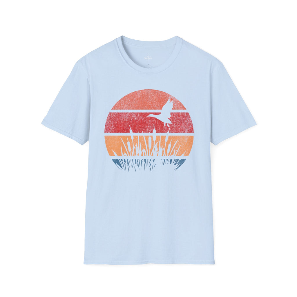 Printify T-Shirt Light Blue / S Retro Sunset Duck