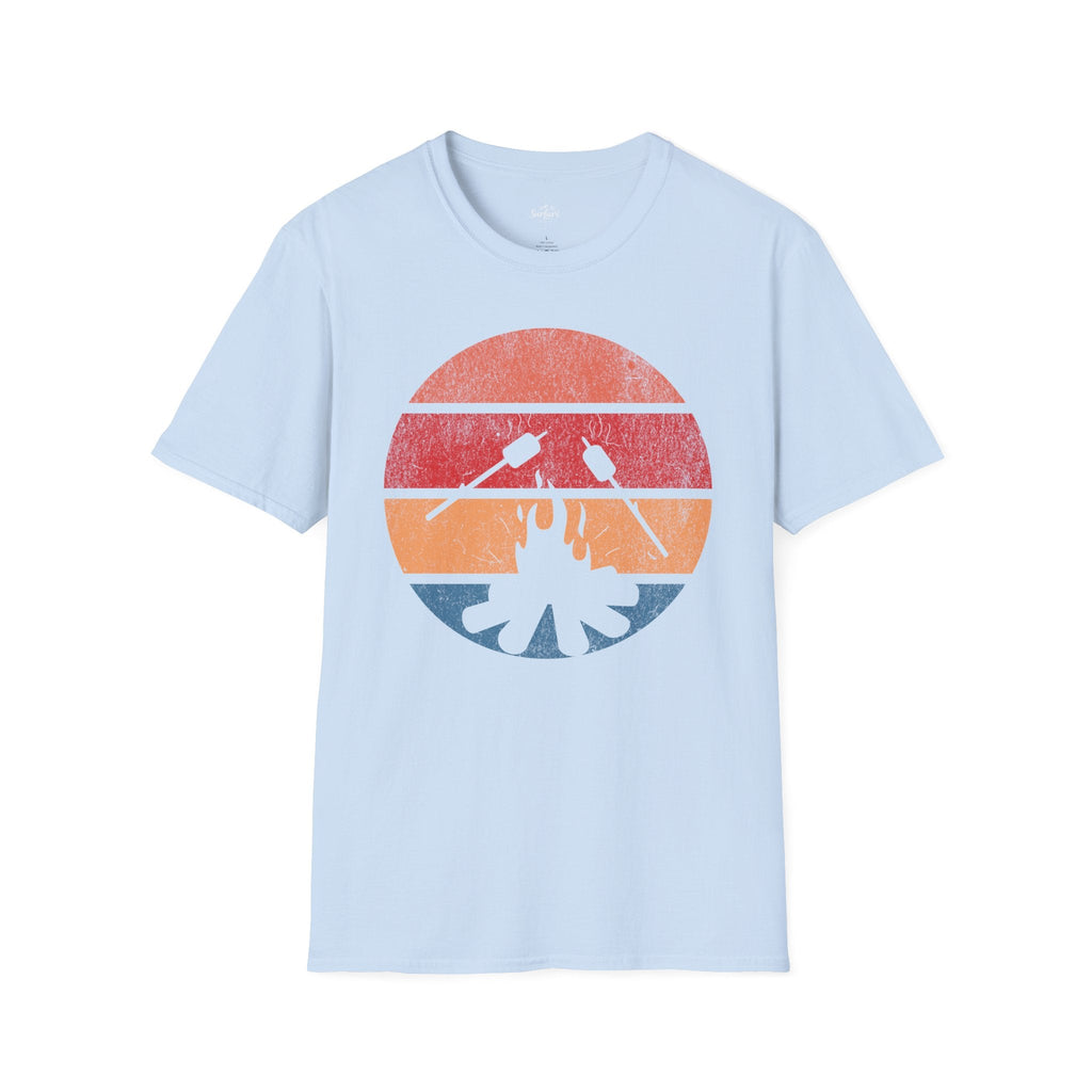 Printify T-Shirt Light Blue / S Retro Sunset Roasting Marshmallows