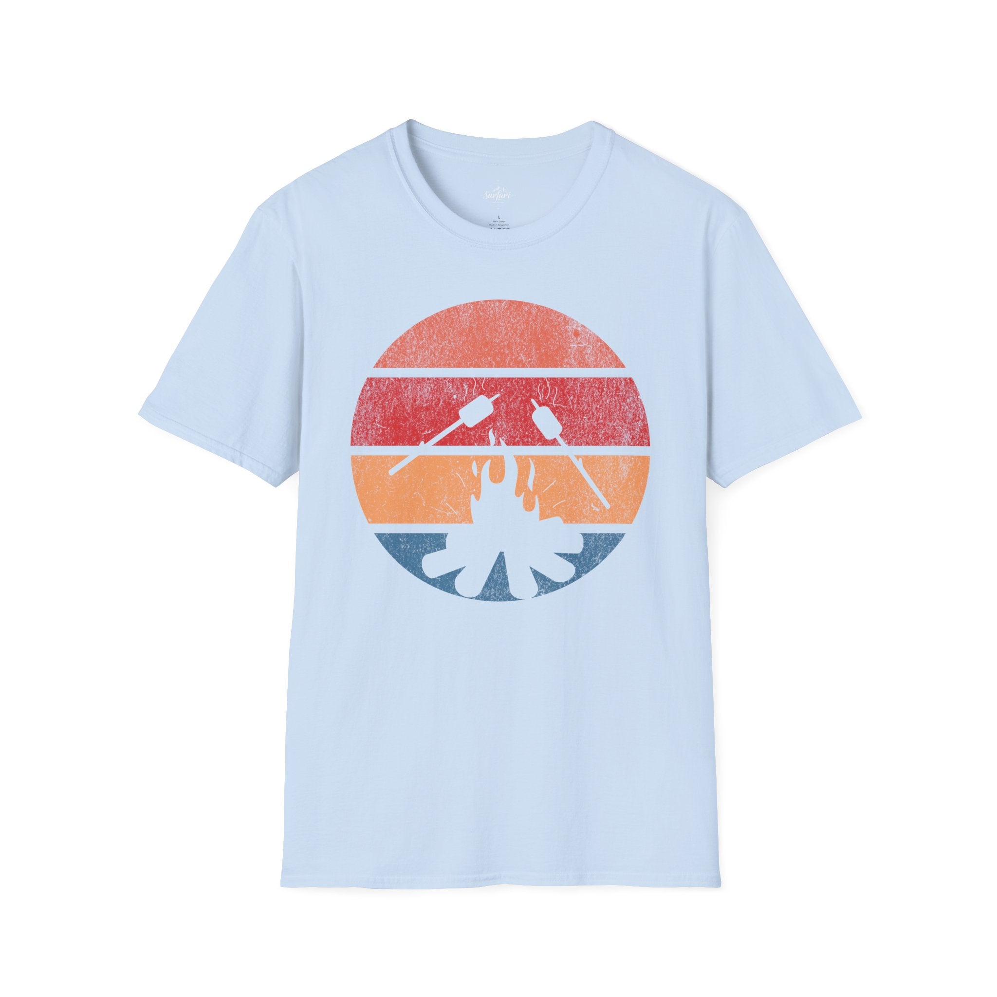 Printify T-Shirt Light Blue / S Retro Sunset Roasting Marshmallows