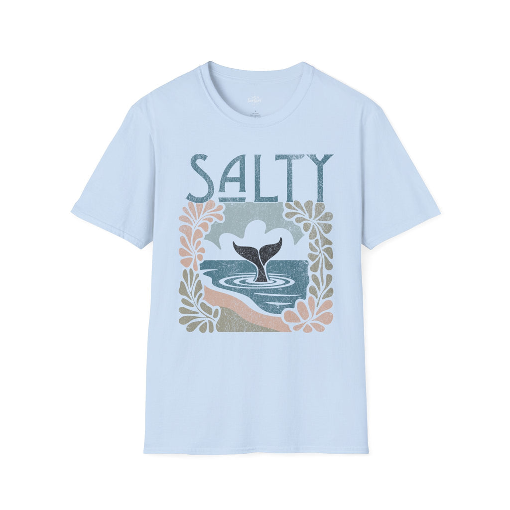 Printify T-Shirt Light Blue / S Salty Whale Tail