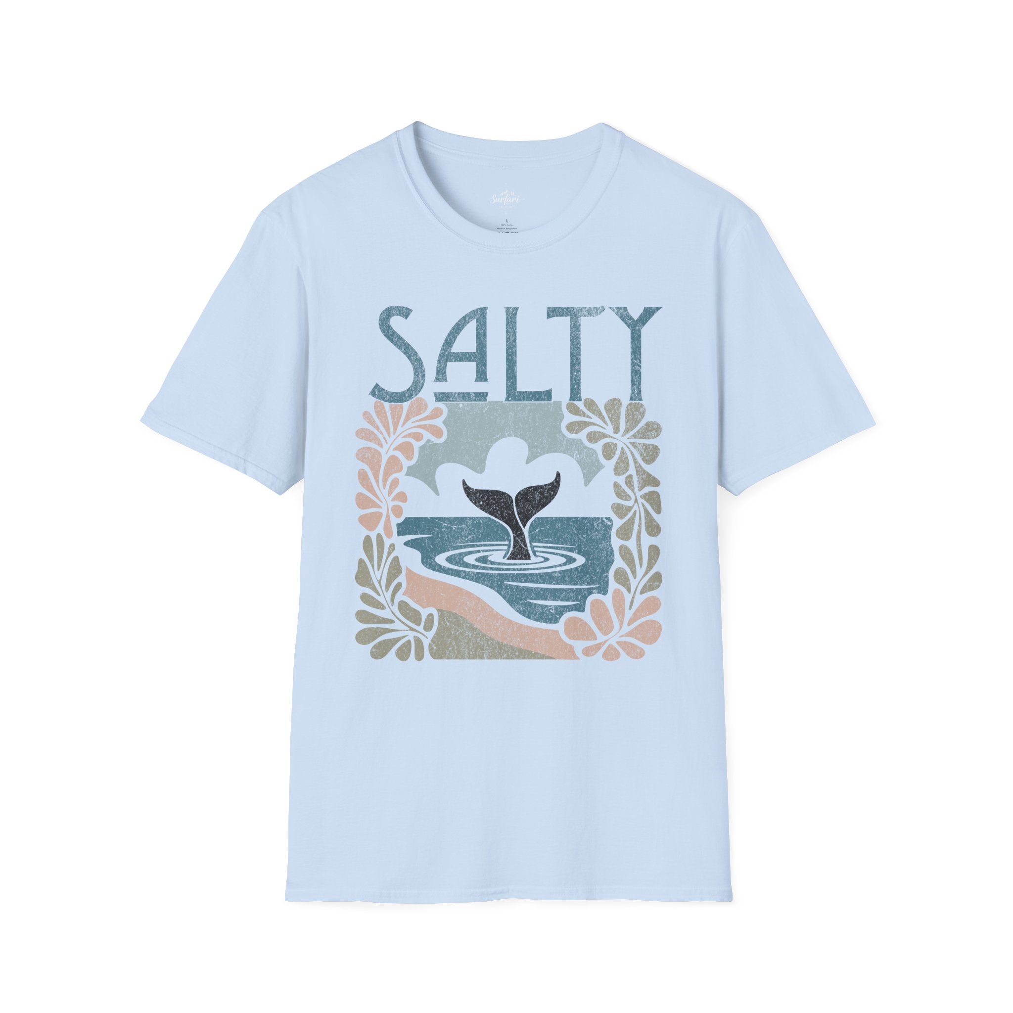 Printify T-Shirt Light Blue / S Salty Whale Tail
