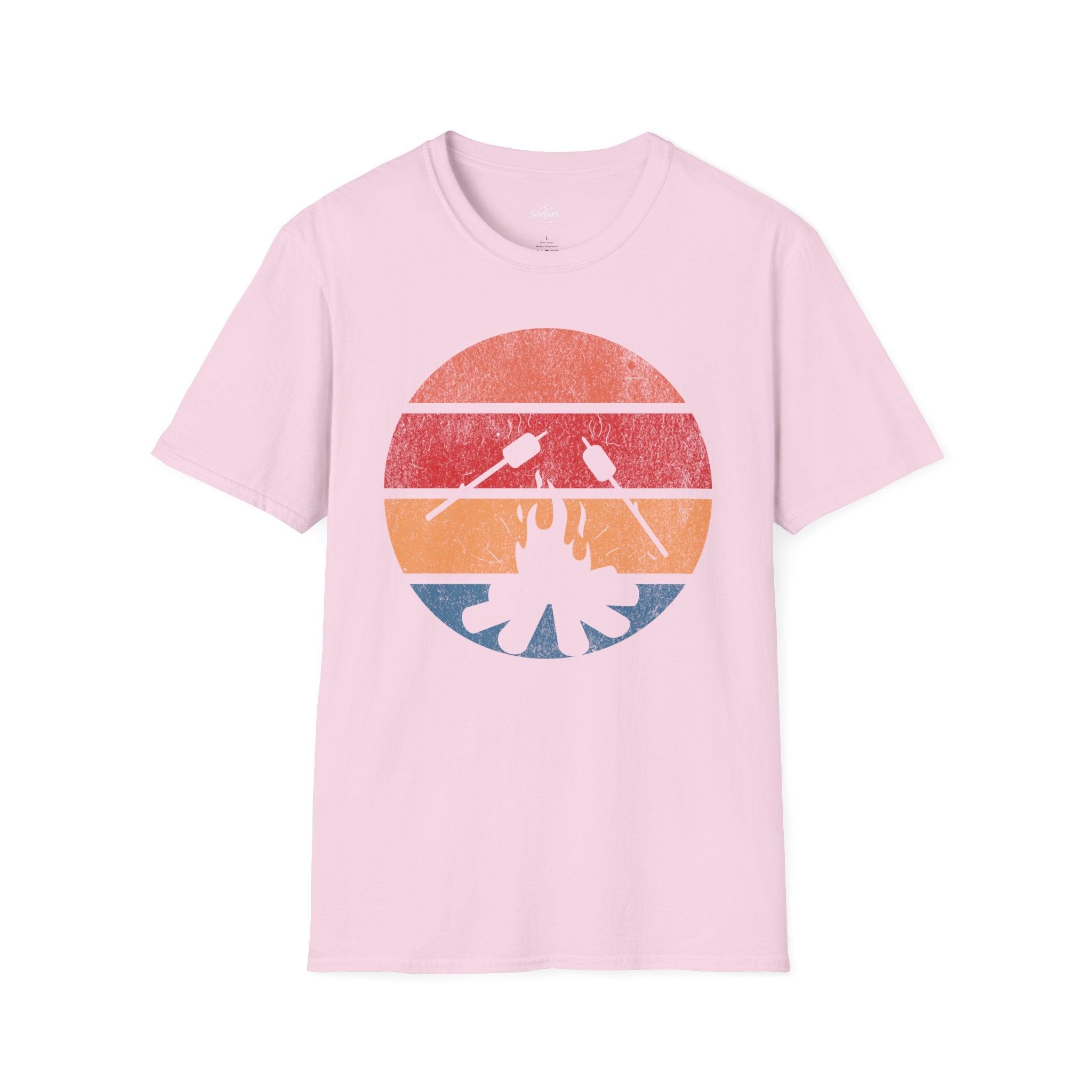 Printify T-Shirt Light Pink / S Retro Sunset Roasting Marshmallows