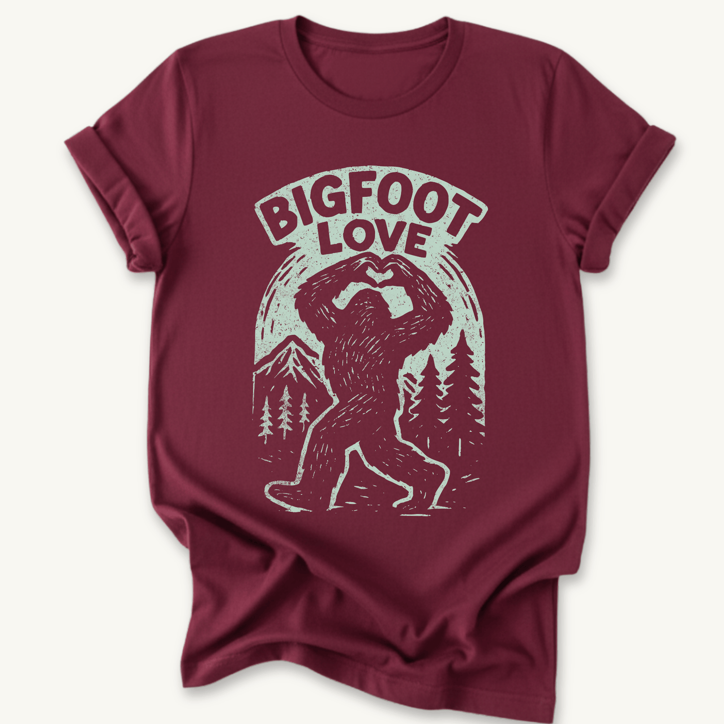 Printify T-Shirt Maroon / S Big Foot Love