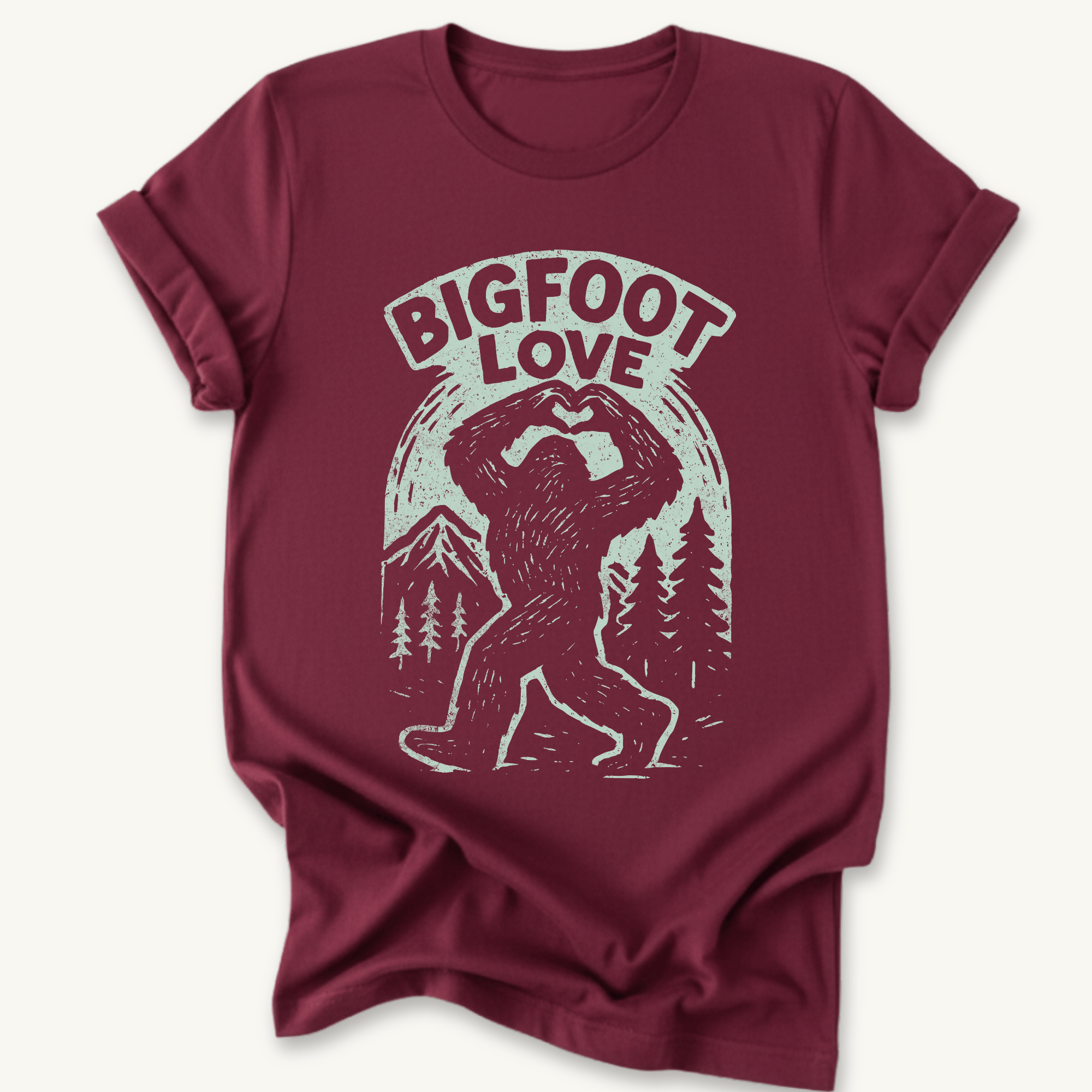 Printify T-Shirt Maroon / S Big Foot Love