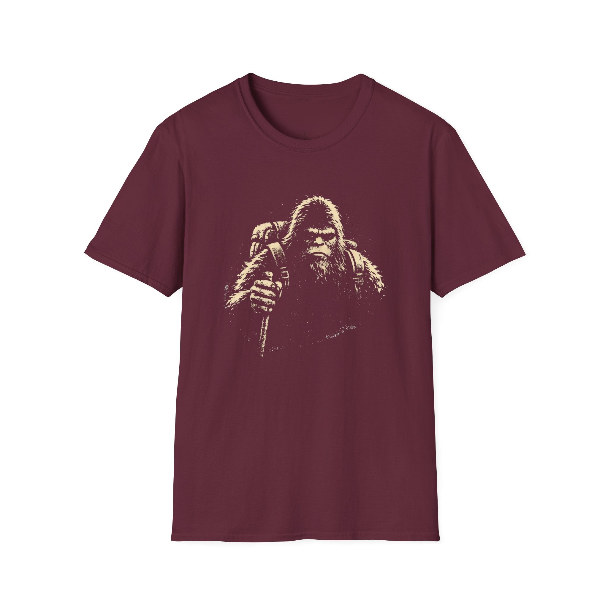 Printify T-Shirt Maroon / S Bigfoot Hiking