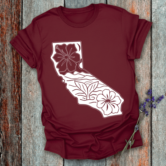 Printify T-Shirt Maroon / S California Whale Tail T-Shirt