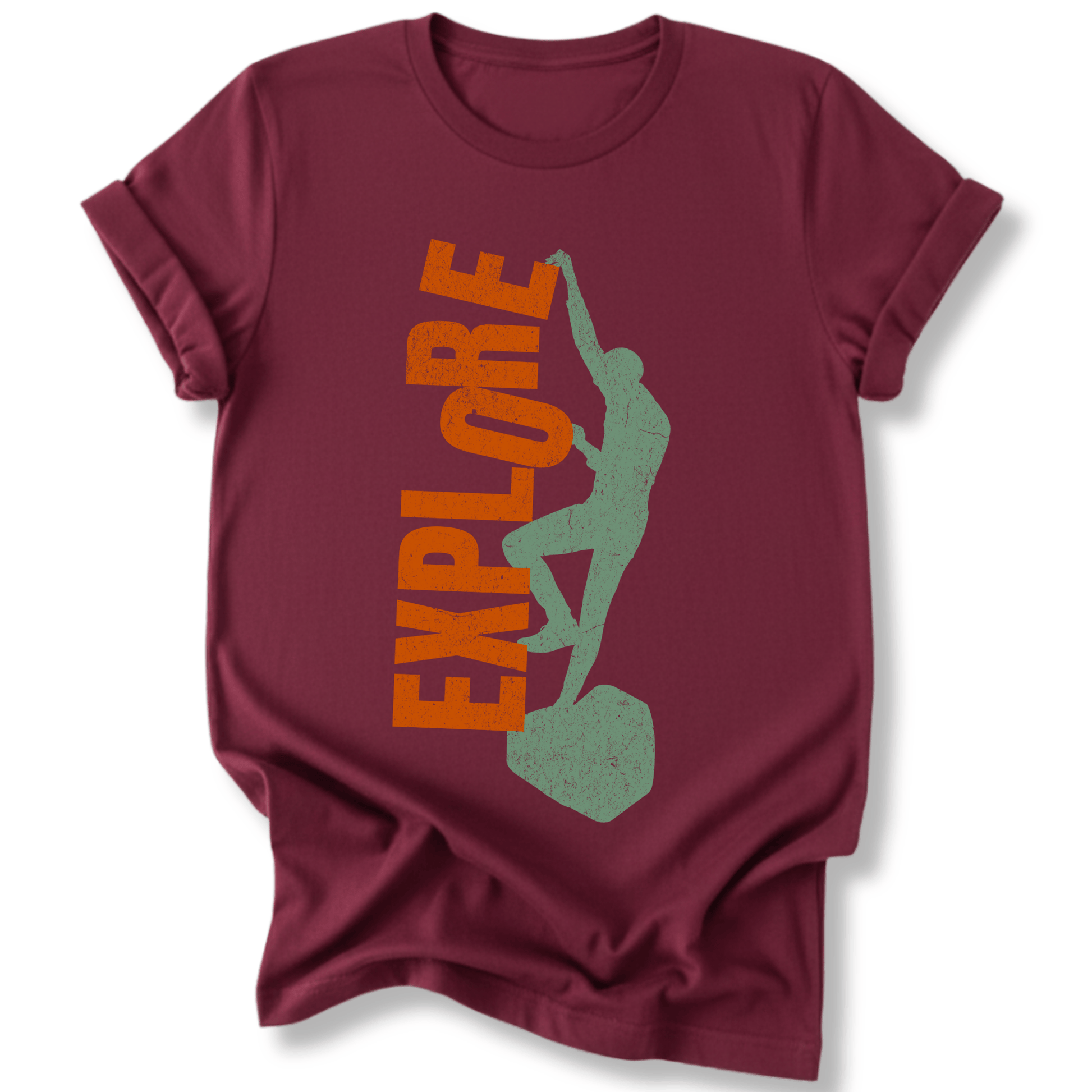 Printify T-Shirt Maroon / S Explore More