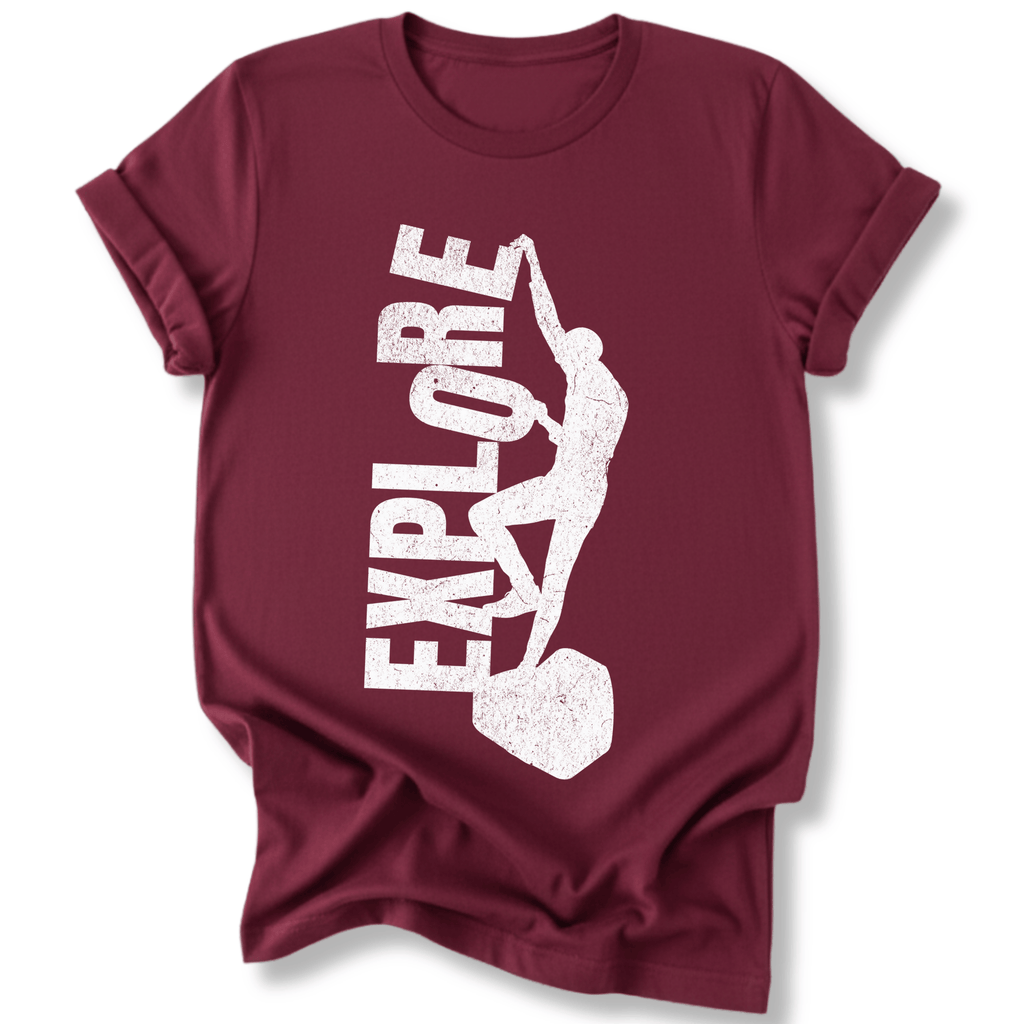 Printify T-Shirt Maroon / S Explore More