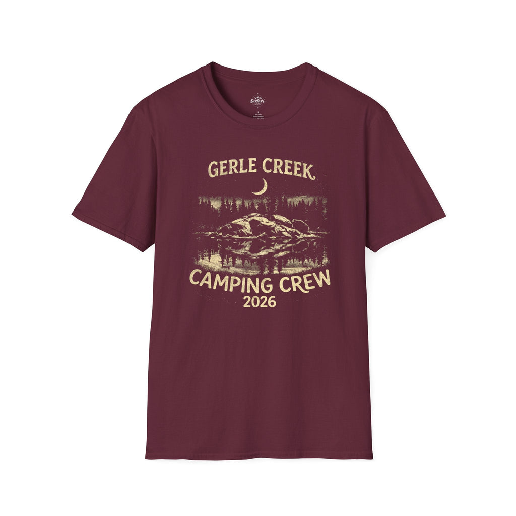 Printify T-Shirt Maroon / S Gerle Creek Camping Crew 2026