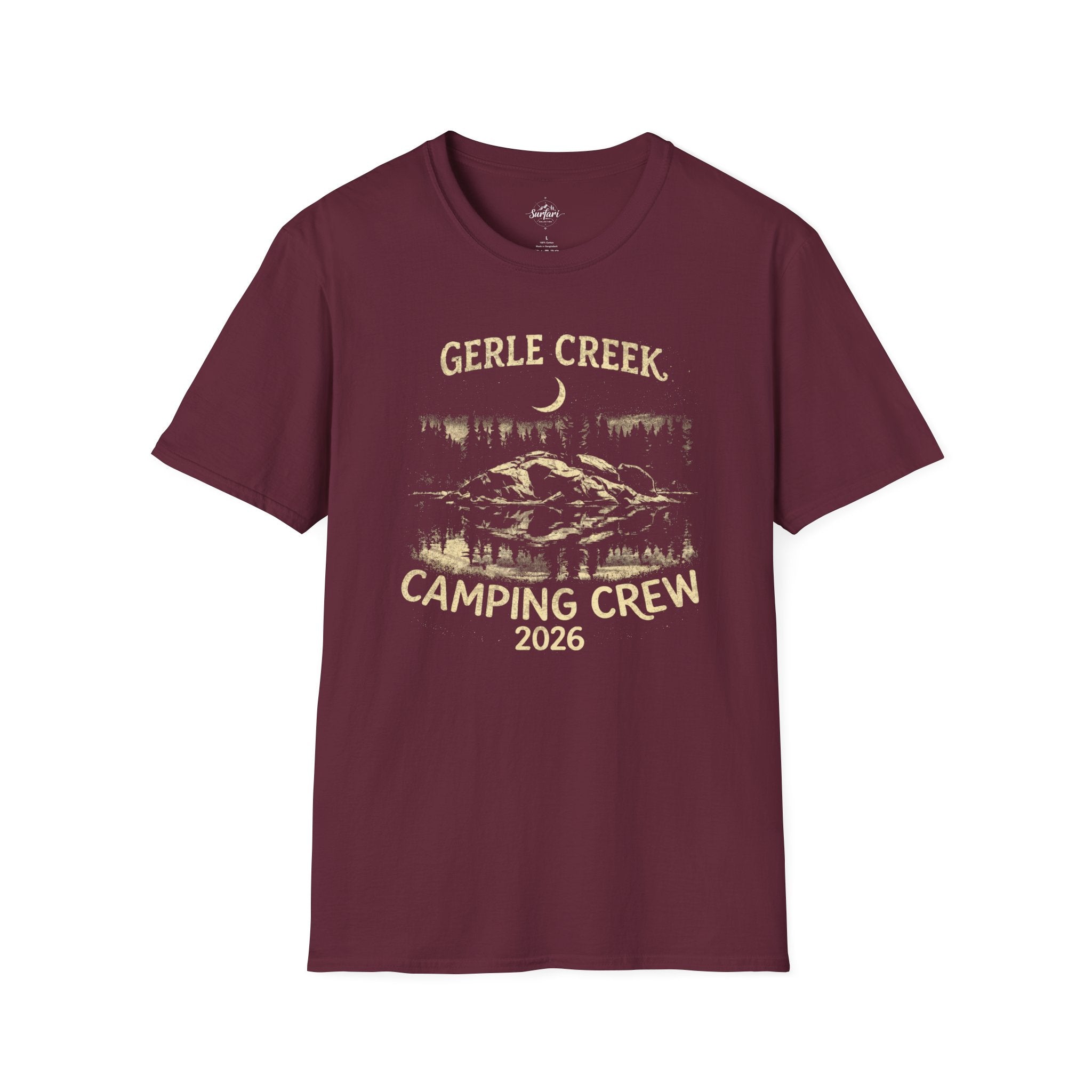 Printify T-Shirt Maroon / S Gerle Creek Camping Crew 2026