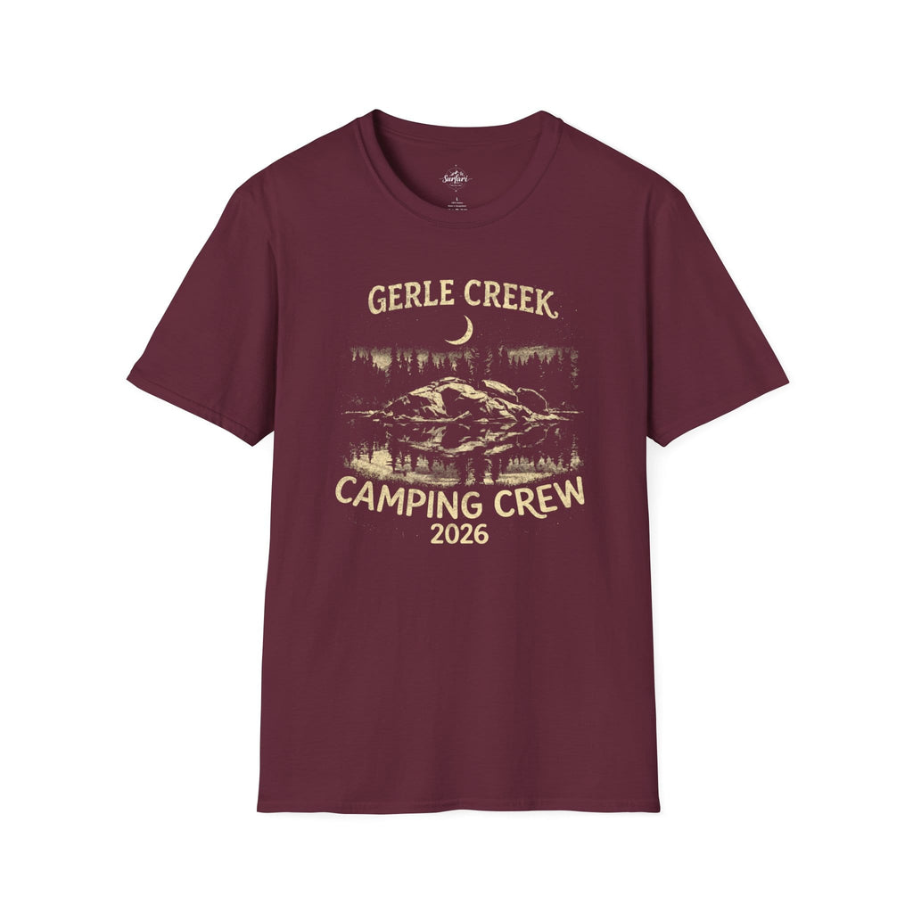 Printify T-Shirt Maroon / S Gerle Creek Camping Crew 2026