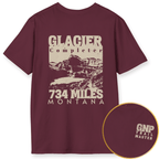 Printify T-Shirt Maroon / S Glacier National Park Trail Completer